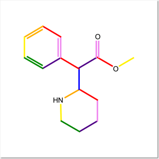 Ritalin Molecule Rainbow Chemistry Posters and Art